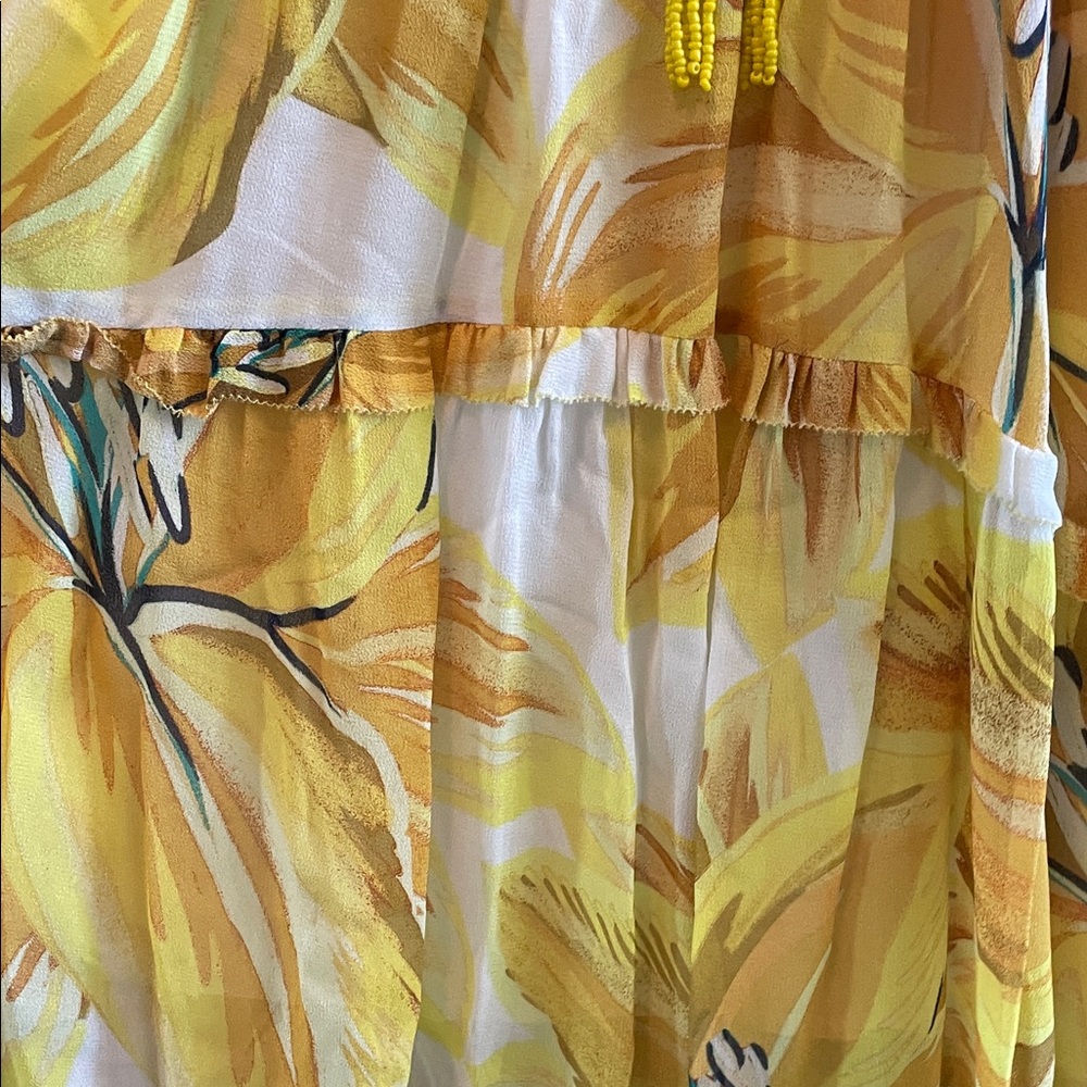 FARM Rio Yellow Floral Tiered Smock Dress - Picture 5 of 9